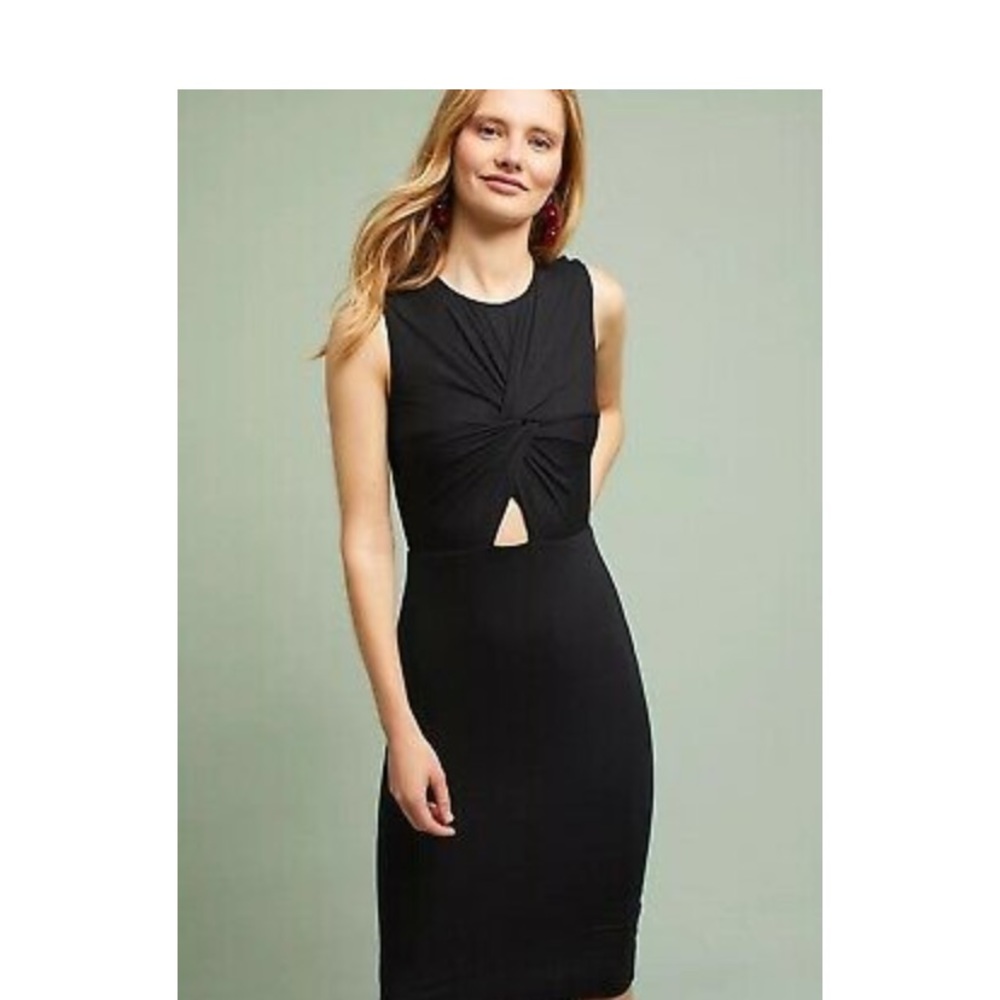 Anthropologie Bailey 44 knotted cutout dress.  Black.  Petite small